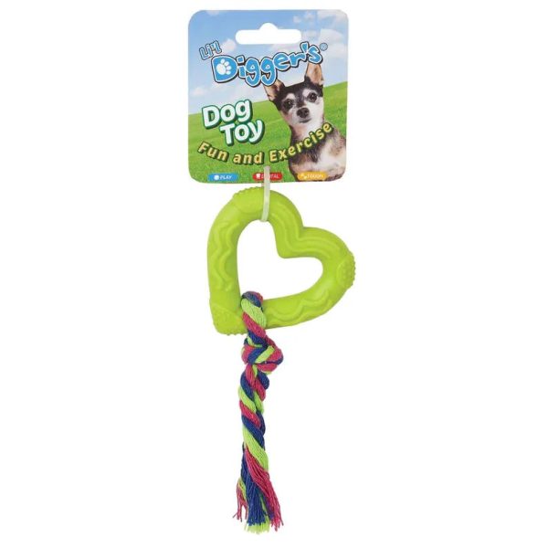 DGR TPR Heart and Rope Toy Lime Discount