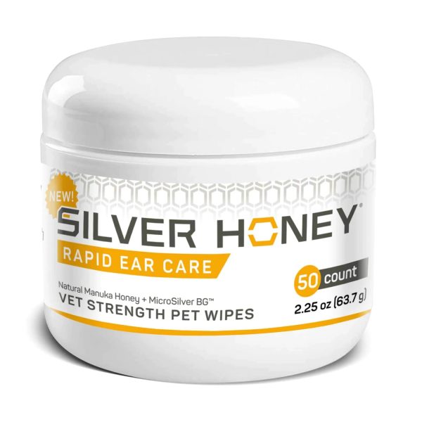 Absorbine Pet - Silver Honey Rapid Ear Care Vet Strength Pet Wipes, 50ct, Manuka Honey & MicroSilver BG Online Hot Sale