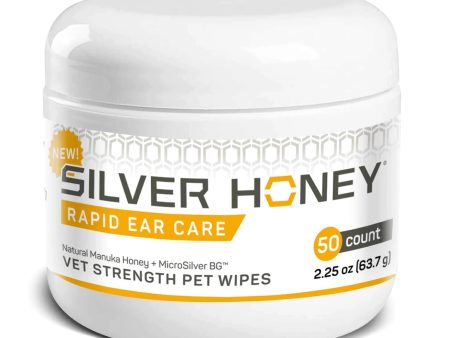 Absorbine Pet - Silver Honey Rapid Ear Care Vet Strength Pet Wipes, 50ct, Manuka Honey & MicroSilver BG Online Hot Sale