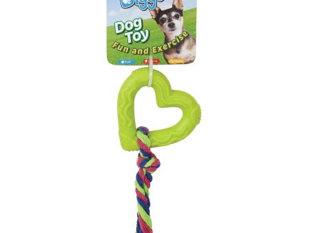 DGR TPR Heart and Rope Toy Lime Discount