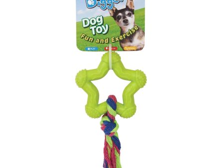 DGR TPR Star and Rope Toy Lime Discount