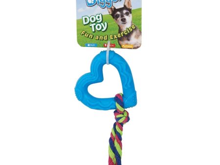 DGR TPR Heart and Rope Toy Blue Sale