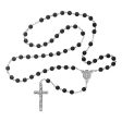 7mm Black Glass Rosary (Style: 121D-BK F) on Sale