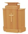 Wooden Pulpit with Cross and One Shelf (Style 367) Sale