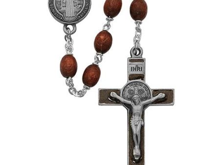 7mm Brown St. Benedict Rosary (Style: R390DF) Sale