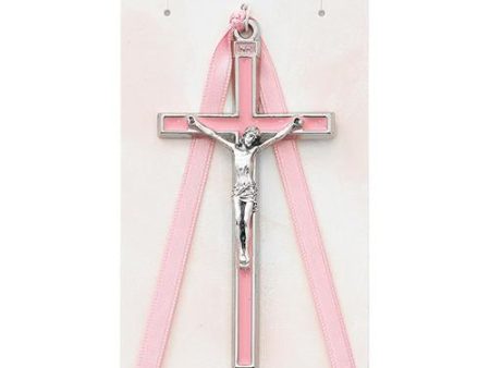 3.75  Pink Crib Crucifix (Style: PW20) on Sale