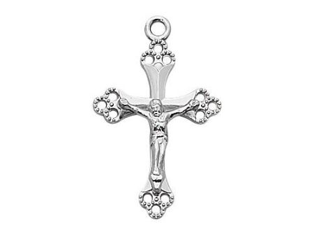 Sterling Silver Papal Crucifix 18  Chain and Box (Style: L9181) Sale