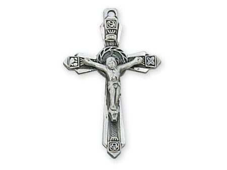 Sterling Silver Crucifix 24  Chain and Box (Style: L9073) on Sale