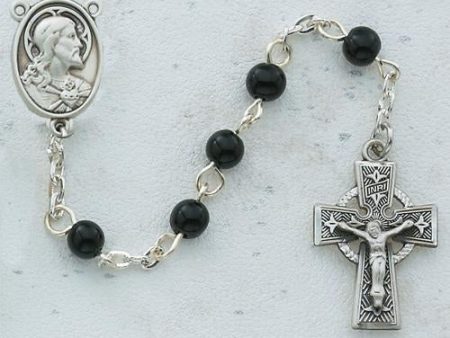 5mm Black Celtic Rosary (Style: C24RB) Online