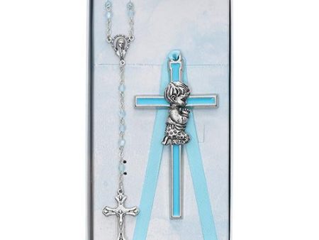 Boys Cross and Rosary Set (Style: BS49) For Cheap