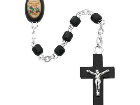 Black Wood Communion Rosary (Style: P247R) Cheap