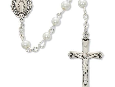 5mm White Pearl Rosary (Style: C18W) Online Hot Sale