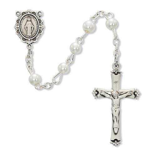 5mm White Pearl Rosary (Style: C18W) Online Hot Sale