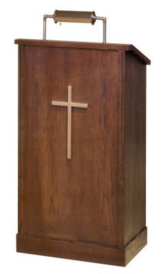 Wooden Lectern with Extended Shelf (Style 6550) For Sale