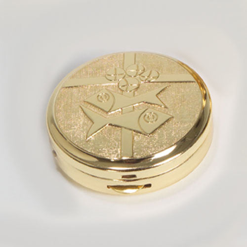 Gold Plated, Pyx Bread, Fish, and Cross Design (Style K3265) For Cheap