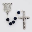 8mm Blue Wood Police Rosary (Style: R685DF) For Sale