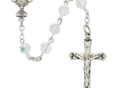 6mm Crystal Communion Rosary (Style: 586W) on Sale