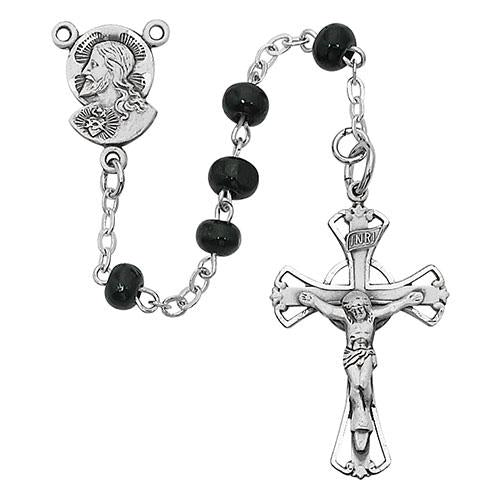 5mm Black Wood Rosary (Style: 159D-BK G) Online Hot Sale