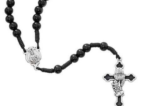 Black Corded Communion Rosary (Style: P260R) Cheap