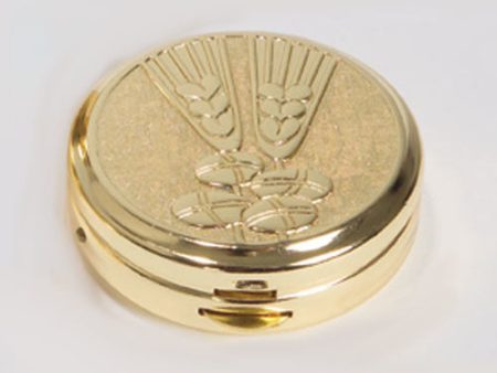 Gold Plated Pyx, Wheat and Bread Design (Style K3250) For Cheap