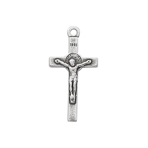 Sterling Silver Crucifix 20  Chain and Box (Style: L9082) For Cheap