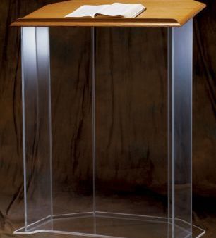 Acrylic Pulpit with Wood Top and Cross (Style 3351W) Cheap