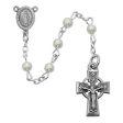 5mm Pearl Rosary With Celtic (Style: R320LG) Discount