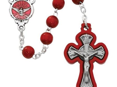 6mm Red Wood Confirm Rosary (Style: P233R) Discount