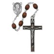 6mmX8mm  Brown Wood Rosary (Style: 537D-BR F) Fashion