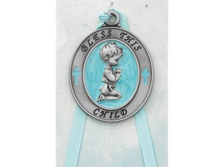 Blue Pearl Pray Boy Crib Medal (Style: PW19) Sale