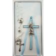 Blue Boy Cross and Shell Rosary (Style: BS52) Online Sale