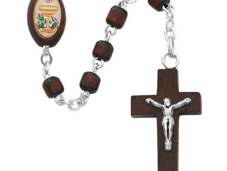 Brown Wood Communion Rosary (Style: P246R) Online now