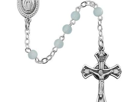 3mm Blue Glass Rosary (Style: 201D-BL G) Online Sale