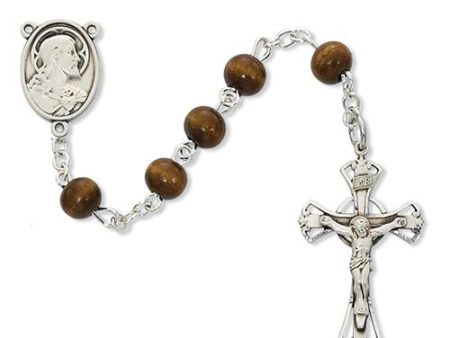 6mm Brown Wood Rosary (Style: C8B) For Sale