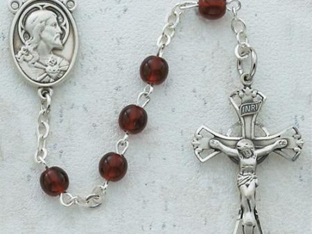 5mm Garnet Rosary (Style: C40B) on Sale