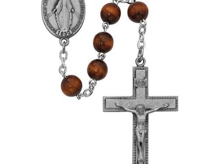 7mm Brown Wood Rosary Boxed (Style: R435F) Discount