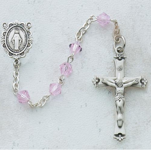 5mm Pink Rosary (Style: C36RW) Online Sale