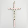 5  Pink Enamel Silver Crucifix (Style: 73-35) For Sale