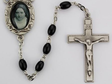 4mmX6mm  Black St Therese Rosary (Style: R151DF) For Sale