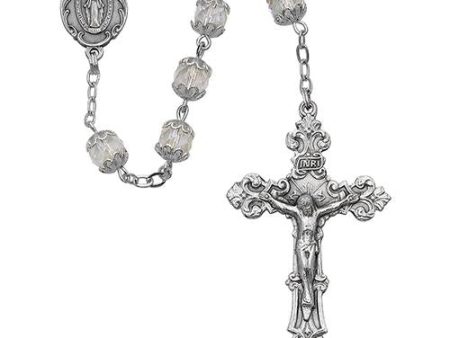 7mm Crystal Ab Capped Rosary (Style: 701S-CR F) Fashion