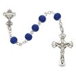 6mm Blue Glass Communion Rosary (Style: C37B) For Cheap