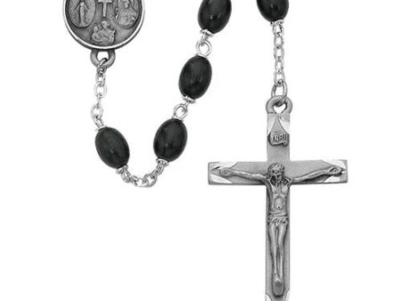 6mmX8mm  Black Wood Oval Rosary (Style: 137D F) Fashion