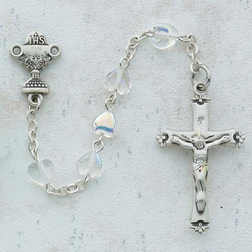 6X6mm Crystal Heart Communion Rosary (Style: 465W) Online now