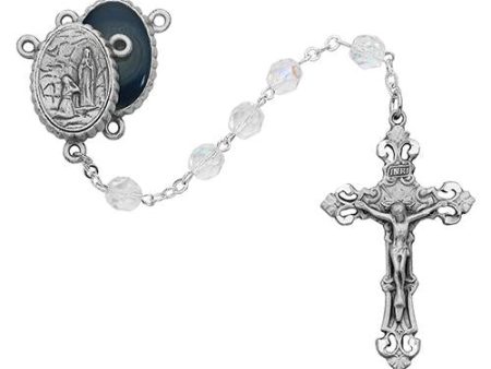 7mm Crystal Lourdes Rosary (Style: 399D F) For Sale