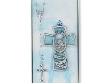 Blue Guardian Angel Rosary Set (Style: BS9) For Discount