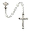 5mm White Pearl Communion Rosary (Style: C17W) For Cheap