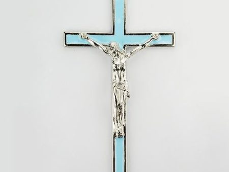 5  Blue Enamel Silver Crucifix (Style: 73-36) Supply