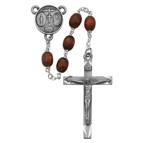 6mmX8mm  Black Wood Oval Rosary (Style: 137D F) Fashion