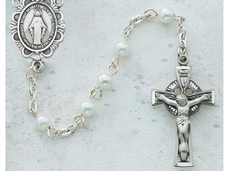 5mm Pearl Celtic Rosary (Style: C51DW) Online Sale