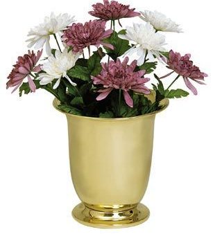 Satin Brass Vase with Liner (Style K455) Fashion